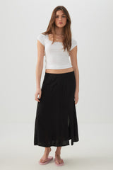Scoop Neck T-Shirt with Lace Trim