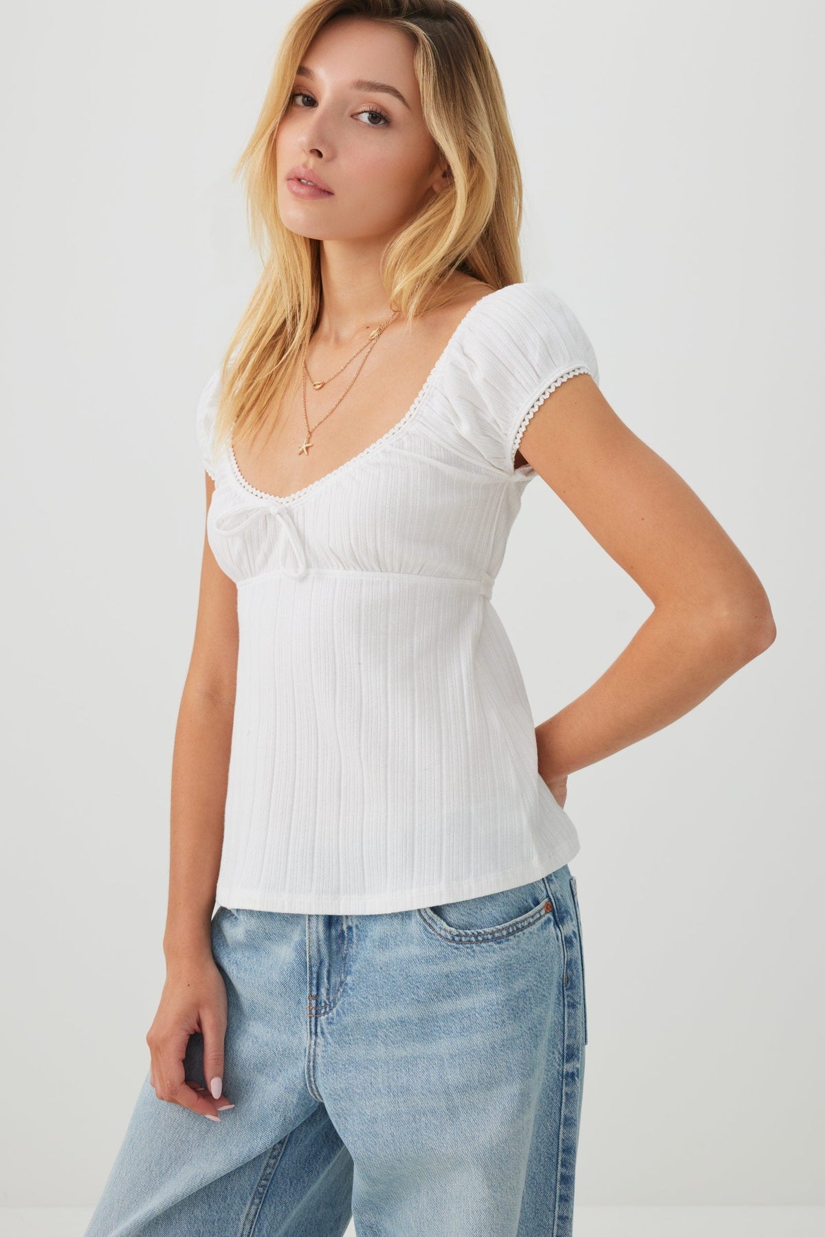 Textured A-Line Knit Top