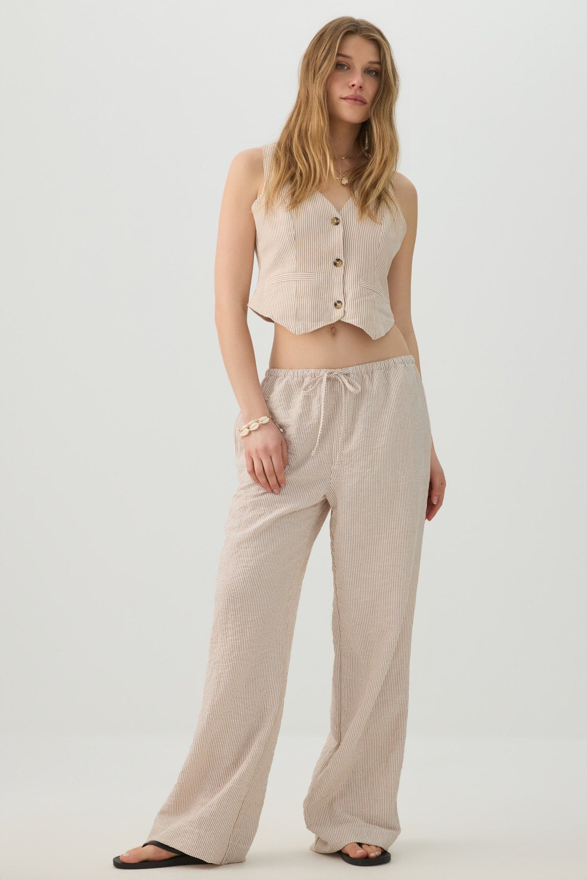 Mid Rise Wide Leg Pants