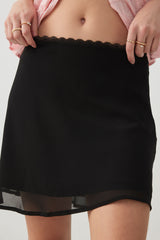 Chiffon A-Line Mini Skirt