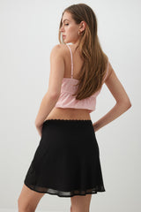 Chiffon A-Line Mini Skirt