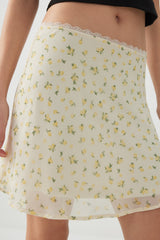 Chiffon A-Line Mini Skirt