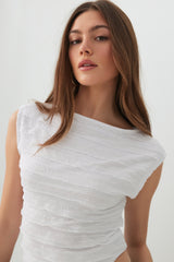 One Shoulder Ruffle Crop Top