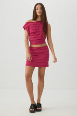 One Shoulder Ruffle Crop Top