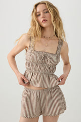 Striped Smocked Top