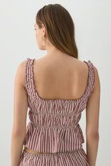 Striped Smocked Top