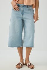 Denim Mid Rise Culottes