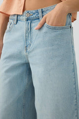 Denim Mid Rise Culottes