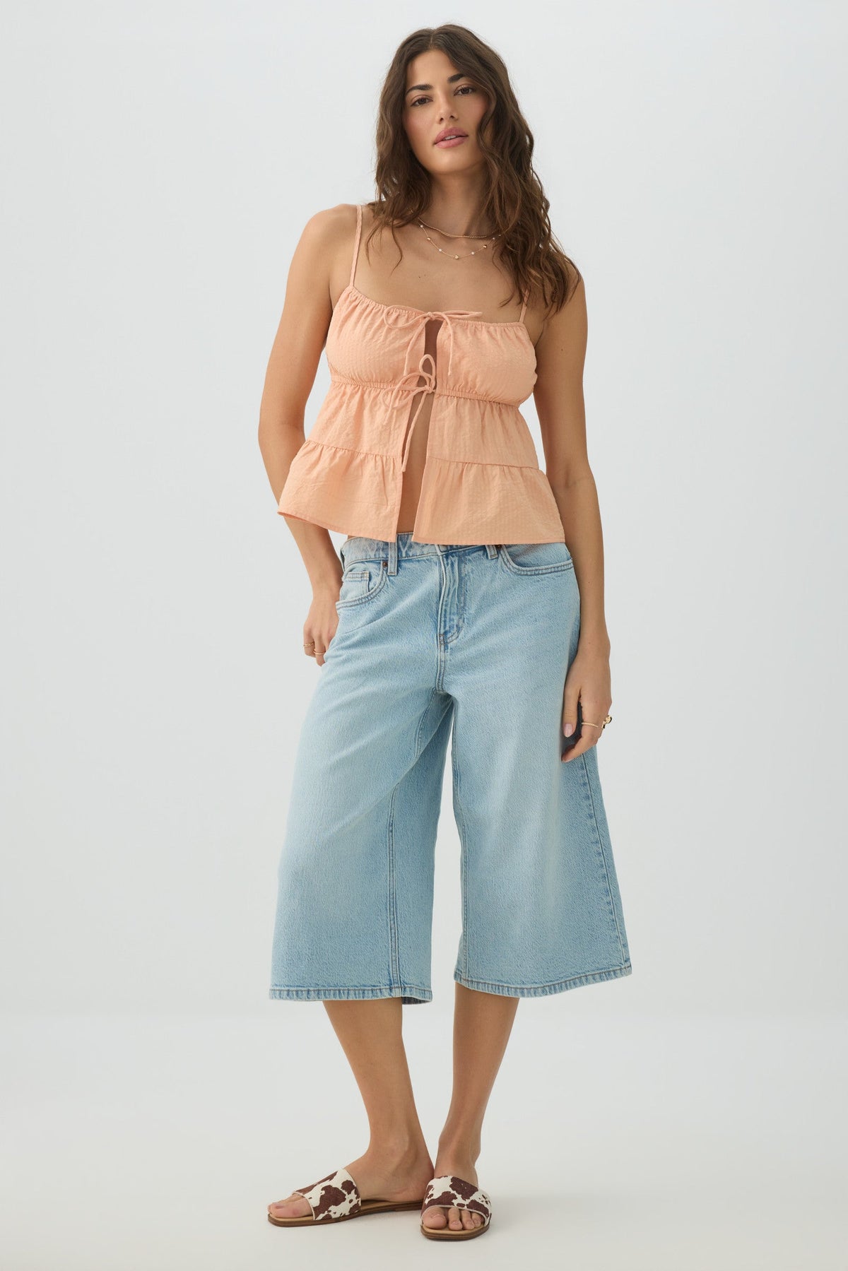 Denim Mid Rise Culottes