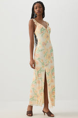 Floral Maxi Tie Front Dress