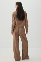 Mid Rise Pull On Wide Leg Pant