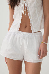 Eyelet Drawstring Shorts