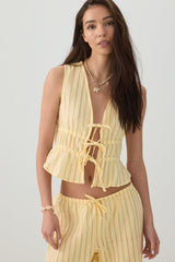 Gauze Tie-Front Top