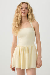 Halter Mini Dress with Built-in Shorts