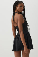 Halter Mini Dress with Built-in Shorts