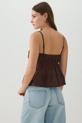 Cotton Crop Tank Top with Front Tie