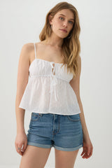 High Rise Denim Cuffed Short Shorts
