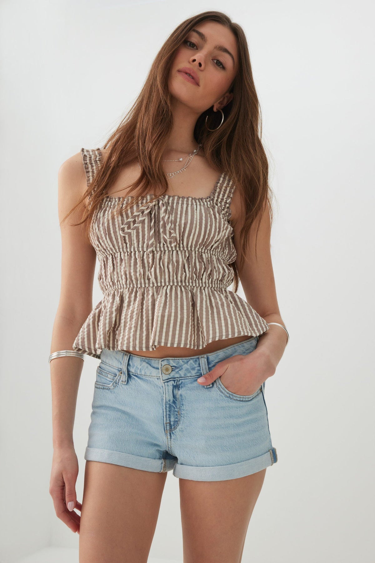 Low Rise Denim Short Shorts