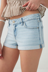 Low Rise Denim Short Shorts