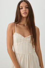 Linen Blend Smocked Bustier Culotte Jumpsuit