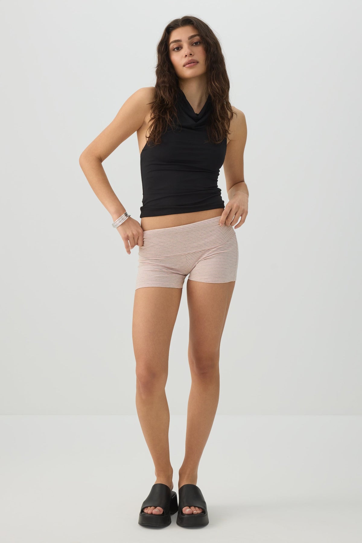 Mini Fold Over Biker Shorts