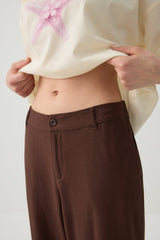Linen Blend Wide Leg Tailored Pant