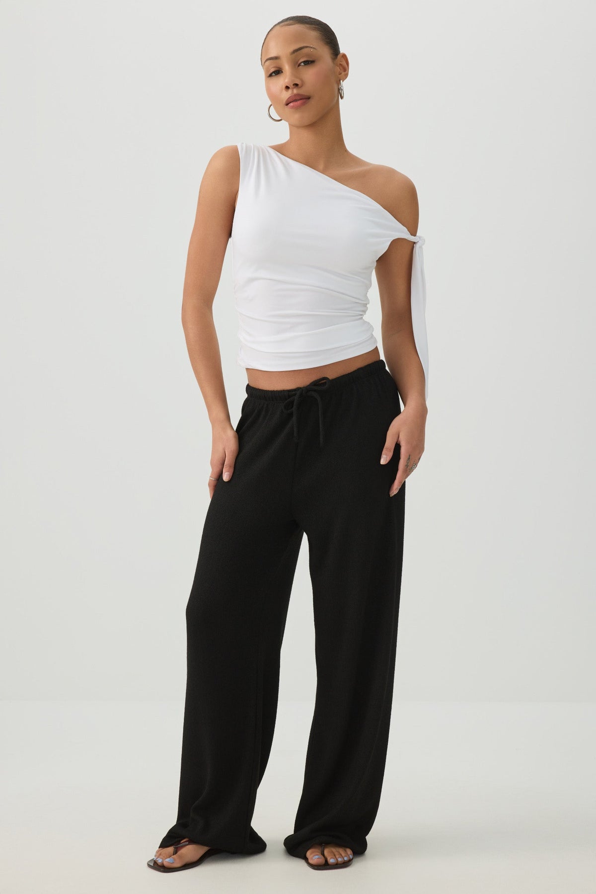 Drawstring Wide Leg Pants