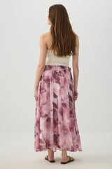 Maxi Chiffon Tie Waist Skirt