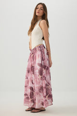 Maxi Chiffon Tie Waist Skirt