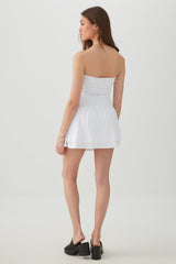 Ribbed Bandeau Ruffled Romper