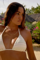Striped Triangle Bikini Top