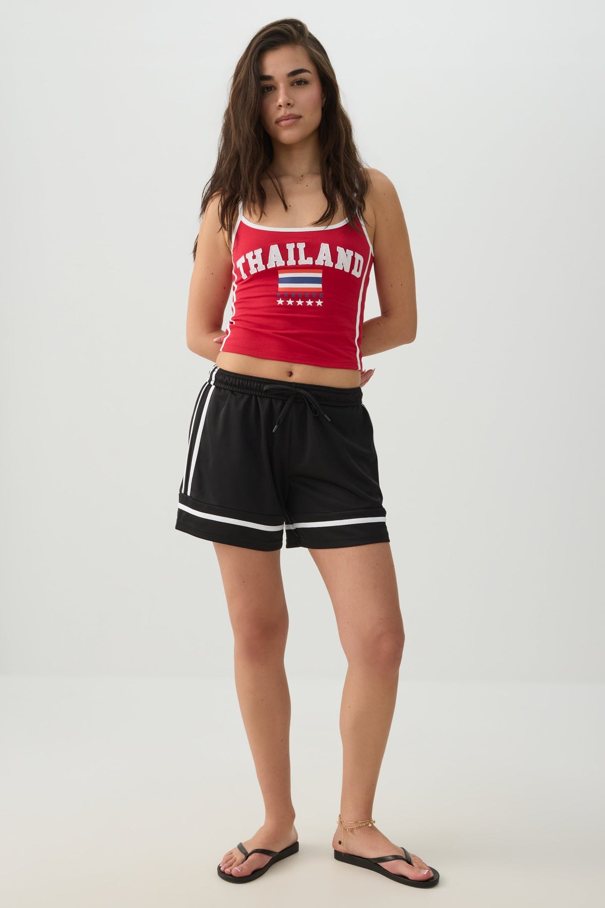 Sporty Shorts with Stripe Detail