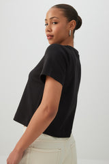 Cropped Boxy Crew Neck T-Shirt