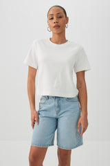 Cropped Boxy Crew Neck T-Shirt