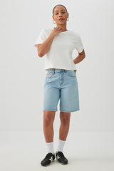 Cropped Boxy Crew Neck T-Shirt