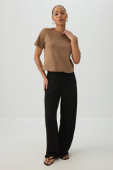 Cropped Boxy Crew Neck T-Shirt