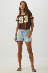 Mesh Jersey V Neck T-Shirt