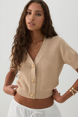 Cropped Cardigan with Starfish Buttons