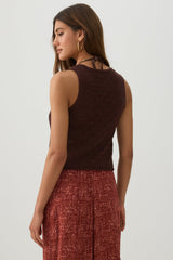 Lace Knit Tie Front Vest
