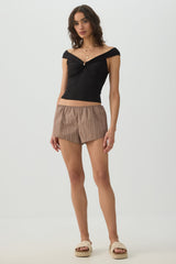 Twisted Front Off Shoulder Top