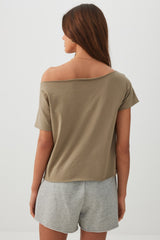 Jersey Off-Shoulder T-Shirt
