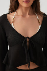 Crochet Tie Front Top