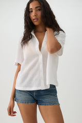Oversized Crochet Button Up Shirt