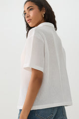 Oversized Crochet Button Up Shirt