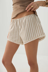 Lace Trim Poplin Boxer Shorts