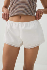 Lace Trim Poplin Boxer Shorts