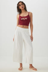 Linen Blend High Waist Culottes