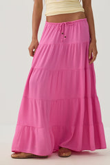 Textured Tiered Maxi Skirt