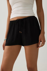 Mid Rise Crinkle Midi Inseam Shorts