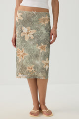 Floral Mesh Skirt